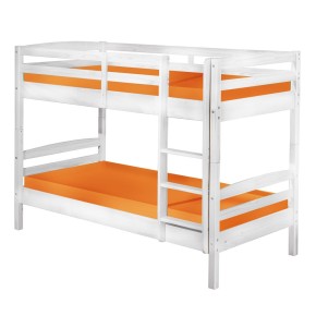 2 Letti Singoli a Doghe Castello 90x190 Bianco Pino Scala per Cameretta Bambini