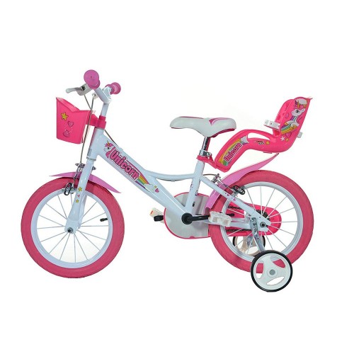 Bicicletta Bambina 14 Pollici 3 4 5 6 Anni Unicorno con Rotelle Freno Bici Bimba
