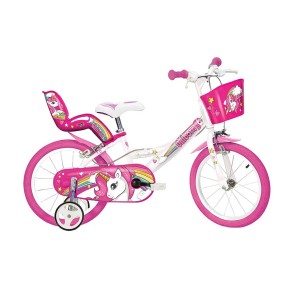 Bicicletta Bambina 14 Pollici 3 4 5 6 Anni Unicorno con Rotelle Freno Bici Bimba