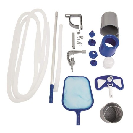 Kit Pulizia Asta Retino Spazzola Skimmer Tubo 32 Aspiratore Fondo Acqua Piscina