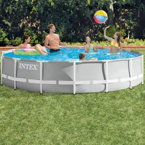Piscina Fuori Terra 457x107 Intex da Esterno Filtro a Cartuccia Scaletta Rotonda 2