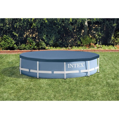 Telo Copri Piscina Frame 366 cm Rotonda Protezione Intex Copertura da Esterno