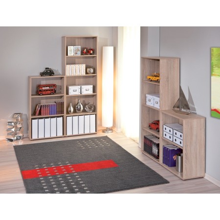 Kit Libreria in Legno 60 Rovere Moderna Alta 180 Stretta Scaffali Parete Salotto