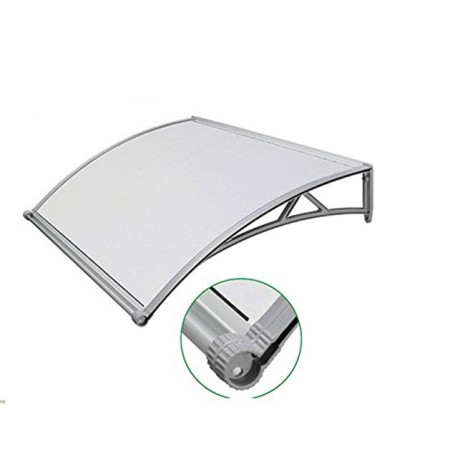Tettoia Pensilina 140x90 Policarbonato Compatto Satinato Sgocciolatoio Modulare