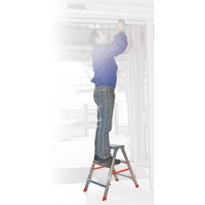 Facal Scala Doppia Alluminio Scaletta 5 Gradini Richiudibile Sgabello Da Interno 2