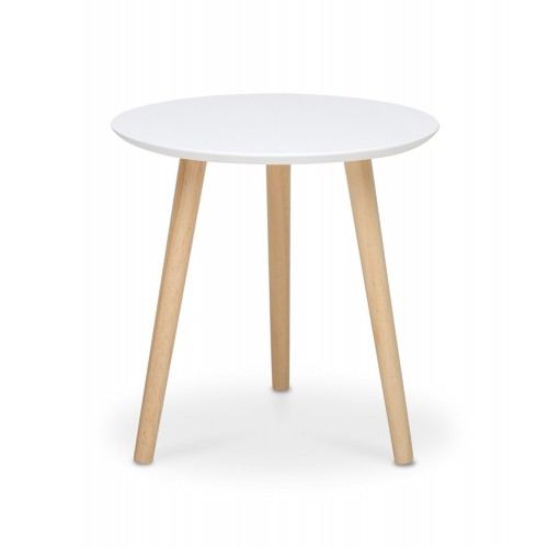 Tavolino da Caffe Bianco 48 cm Rotondo Divano Tavolinetto Salotto Tavolo Basso
