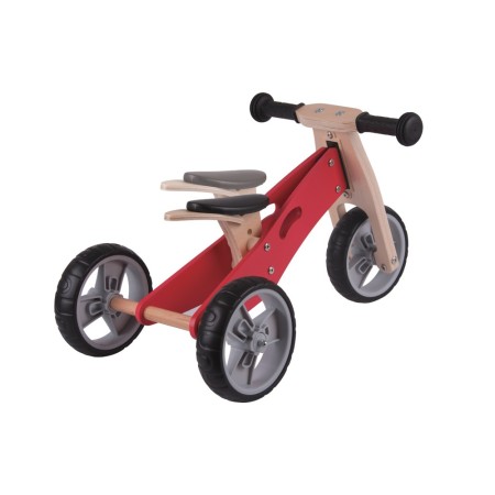 Triciclo Bicicletta Bambini Legno Giallo Pedagogica Senza Pedali a Spinta Bici