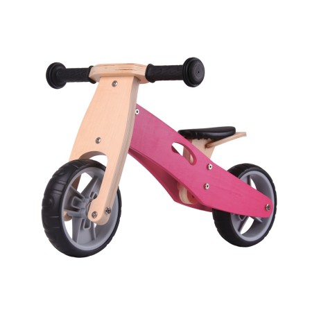 Triciclo Bicicletta per Bambina Legno Rosa Pedagogica Senza Pedali a Spinta Bici