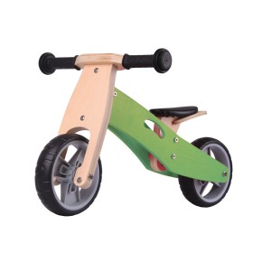 Triciclo Bicicletta da Bambini Legno Verde Pedagogica Senza Pedali a Spinta Bici 2