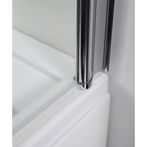 Sopravasca in Vetro 5 mm 86x140 Cristallo Box Parete Vasca da Bagno Cromo Doccia 2