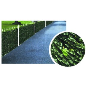 Arella Siepe Finta 1.5x3 Foglie Lauro Giardino Sempreverde Balcone Sintetica 