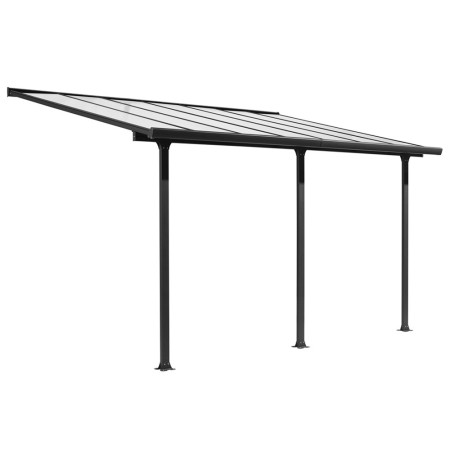 Pergola Addossata 5x3 in Alluminio Gazebo da Giardino Terrazzo Pergolato Carport