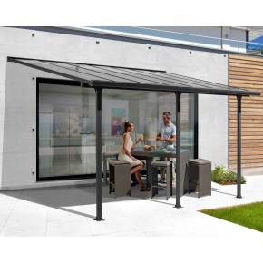Pergola Addossata 5x3 in Alluminio Gazebo da Giardino Terrazzo Pergolato Carport