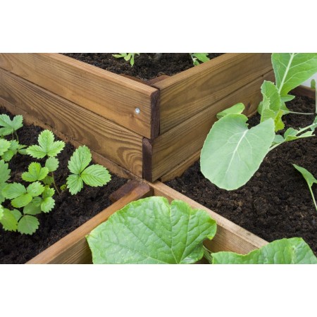 Fioriera 90x90 Orto Rialzato da Balcone Giardino Terrazzo Aiuola Vaso in Legno