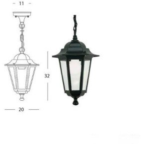 Lanterna a Sospensione Illuminazione Esterno Lampione Giardino Applique in Vetro 2