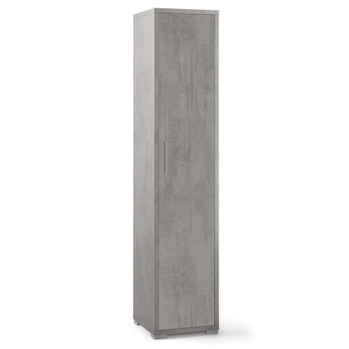 Armadio 1 Anta 180 Grigio Multiuso Ufficio Ingresso Mobile con Ripiani da Bagno