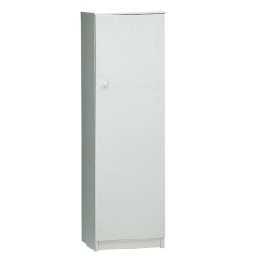 Armadio 1 Anta 150 Bianco Ufficio Mobile con Ripiani a Colonna da Bagno Ingresso