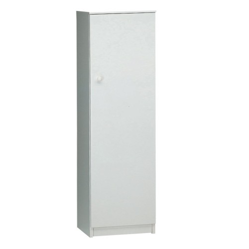 Armadio 1 Anta 150 Bianco Ufficio Mobile con Ripiani a Colonna da Bagno Ingresso