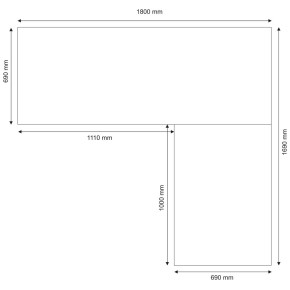 Tavolo Scrivania Angolare 180x170 Grigio Grande Moderna Angolo Ufficio Porta Pc 2