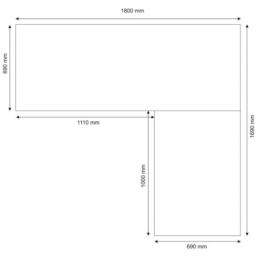 Tavolo Scrivania Angolare 180x170 Ossido Bianco Moderna Angolo Ufficio Porta Pc