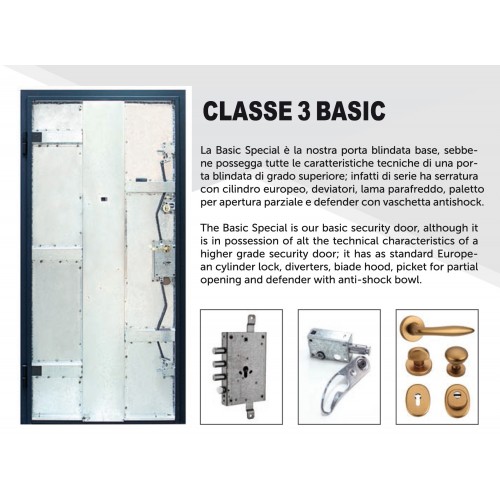 Portone Blindato classe 3 Basic con controtelaio e accessori. Pannelli esclusi