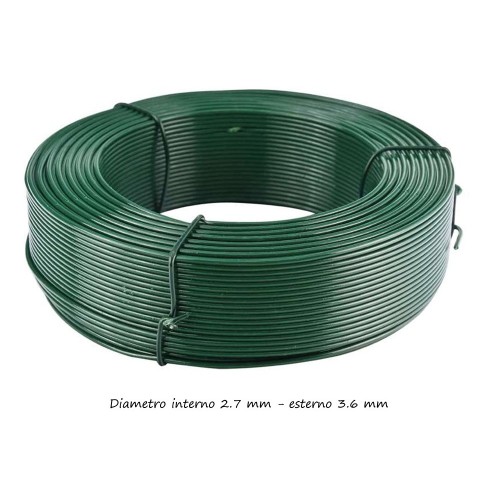 Filo Plastificato in Acciaio 800 metri 3.6 mm Tensione Bobina Rete da Recinzione