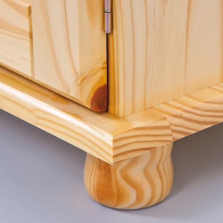 Mobile Alto Credenza Vetrina 3 Ante 3 Cassetti Legno da Soggiorno Cucina Rustico