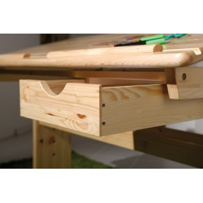 Kit Scrivania Pino Tavolo da Disegno Inclinabile in Legno Cameretta dei Bambini 2