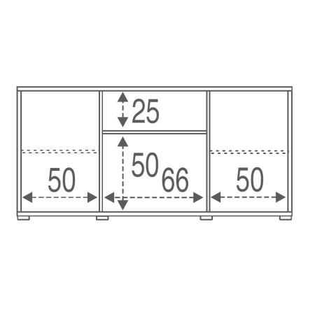 Mobile Madia 2 Ante 2 Cassetti Bianco e Cemento Contenitore Buffet Credenza