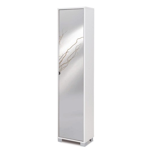 Mobile Alto 1 Anta 190 con Specchio Ingresso Scarpiera Armadio a Colonna Bagno