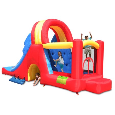Castello Gonfiabile per Bambini Mega Scivoli Combo 285x600 con Gonfiatore Pompa