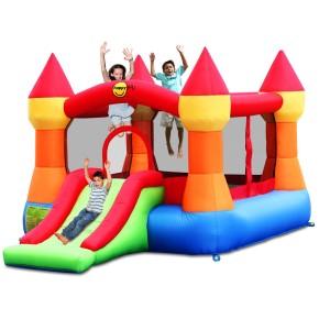 Castello Gonfiabile Incantato Magico Scivolo Bambini Saltarello Pompa Elettrica