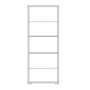 Mobile Libreria Alta Grigio Cemento 5 Ripiani Ufficio Scaffale Bambini Moderna 2