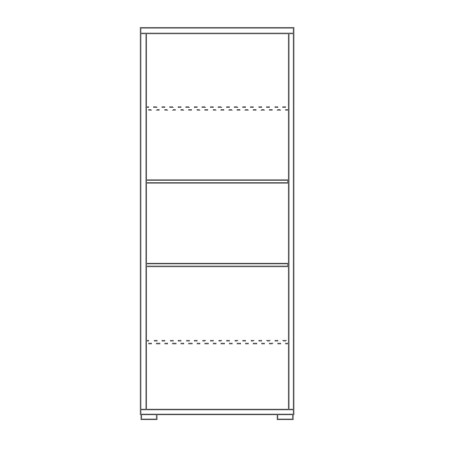 Mobile Libreria Alta Grigio Cemento 5 Ripiani Ufficio Scaffale Bambini Moderna