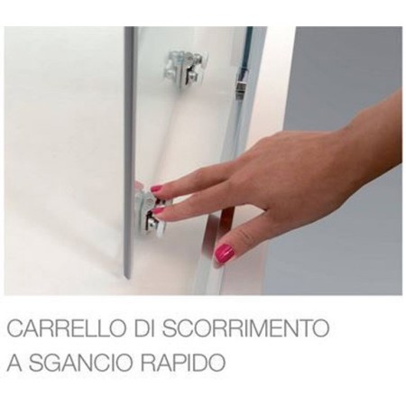 Box Doccia tre 3 Lati 6 mm 2 Ante fisse 1 Porta Scorrevole Cristallo Trasparente