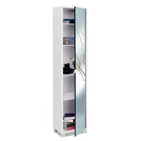 Mobile 1 Anta 190 Grigio Specchio Ingresso Scarpiera Armadio Colonna da Bagno 2