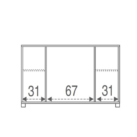 Mobile Credenza 2 Ante 4 Cassetti Grigio Cemento Beton Madia Contenitore Salotto