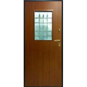 Porta Blindata con Vetro per Esterno da Ingresso Pannello Portone Noce 2