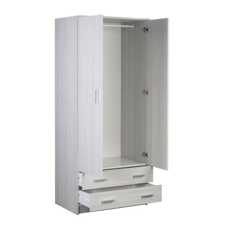 Armadio 180 h 2 Ante con 2 Cassetti Appendiabiti Mobile Cabina Camera da Letto