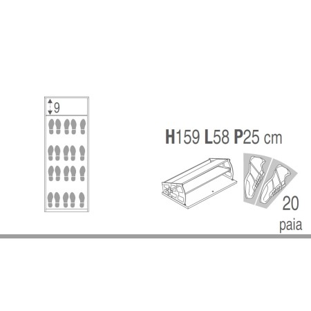 Scarpiera Bianco 4 Ante a Specchio Ribalta Doppia con Cassetto Porta Scarpe Slim
