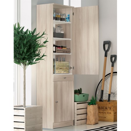 Armadio 180 2 Ante con Cassetto Mobile Alto Ripiani Scarpiera Colonna da Bagno
