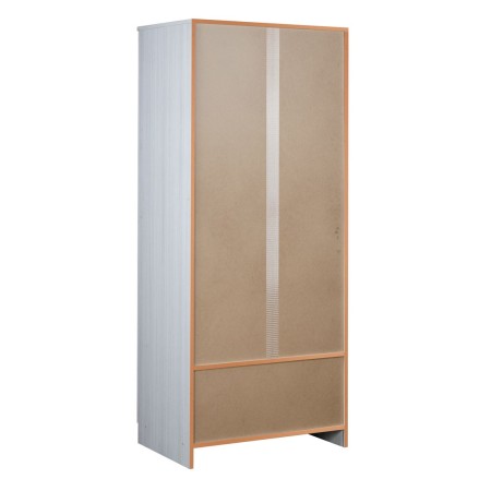 Armadio Bianco 180 2 Ante Appendiabiti Mobile con Ripiano Ufficio Camera Letto
