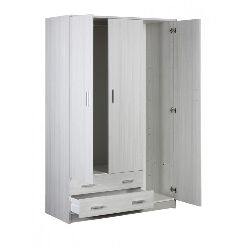 Armadio 180 h 3 Ante con 2 Cassetti Appendiabiti Mobile Cabina Camera da Letto