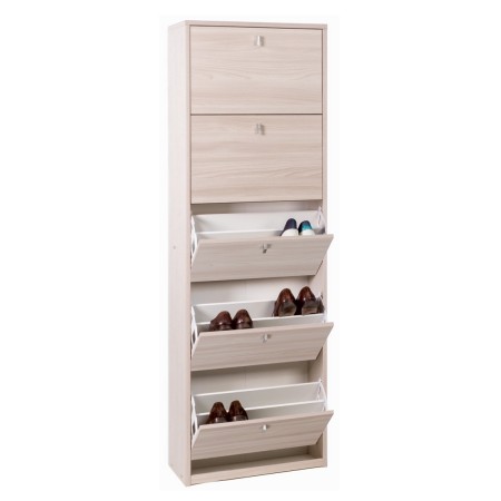 Scarpiera 25 paia 5 Ante Specchio Ribalta Doppia Grigio Porta Scarpe Salvaspazio