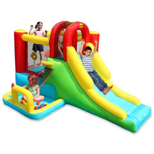 Castello Gonfiabile Scivolo per Bambini Gioco Vasca Palline Giardino Saltarello
