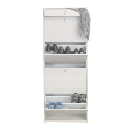 Scarpiera Grigio Cemento 4 Ante a Ribalta Doppia 20 Paia Cassetto Porta Scarpe