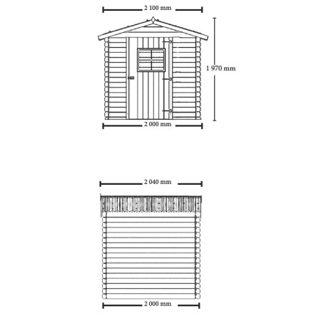 Casetta 2x2 in Legno 28 mm da Giardino Esterno per Attrezzi Blockhouse Rimessa