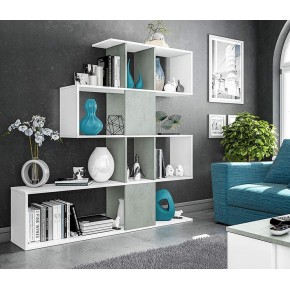 Mobile Libreria Bianca Grigio Design Scaffale Divisorio a Cubi da Parete Moderna 2