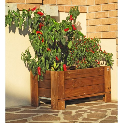Vaso in Legno Kit Fioriera Rettangolare Orto Rialzato Urbano da Giardino Balcone