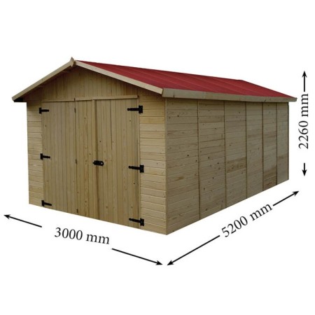 Carport Box Auto 3x5.2 in Legno 16 mm Moto Garage Casetta Ricovero per Attrezzi